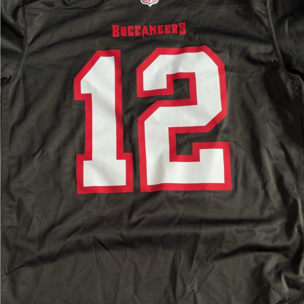 NFL Gray Jersey with Red Trim - On Field Nike Tom Brady TB12 Buccaneers Jersey